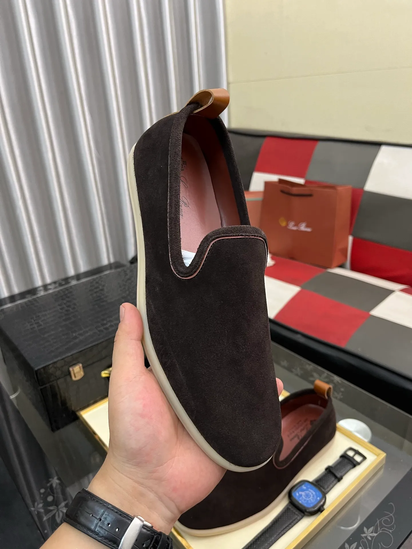 Men's men's shoes 💰420⌚️⌚️Loro*Piana pure original 2023 soft and comfortable LP deerskin flat casual star same style slip-on Loft men's shoes size 38-44